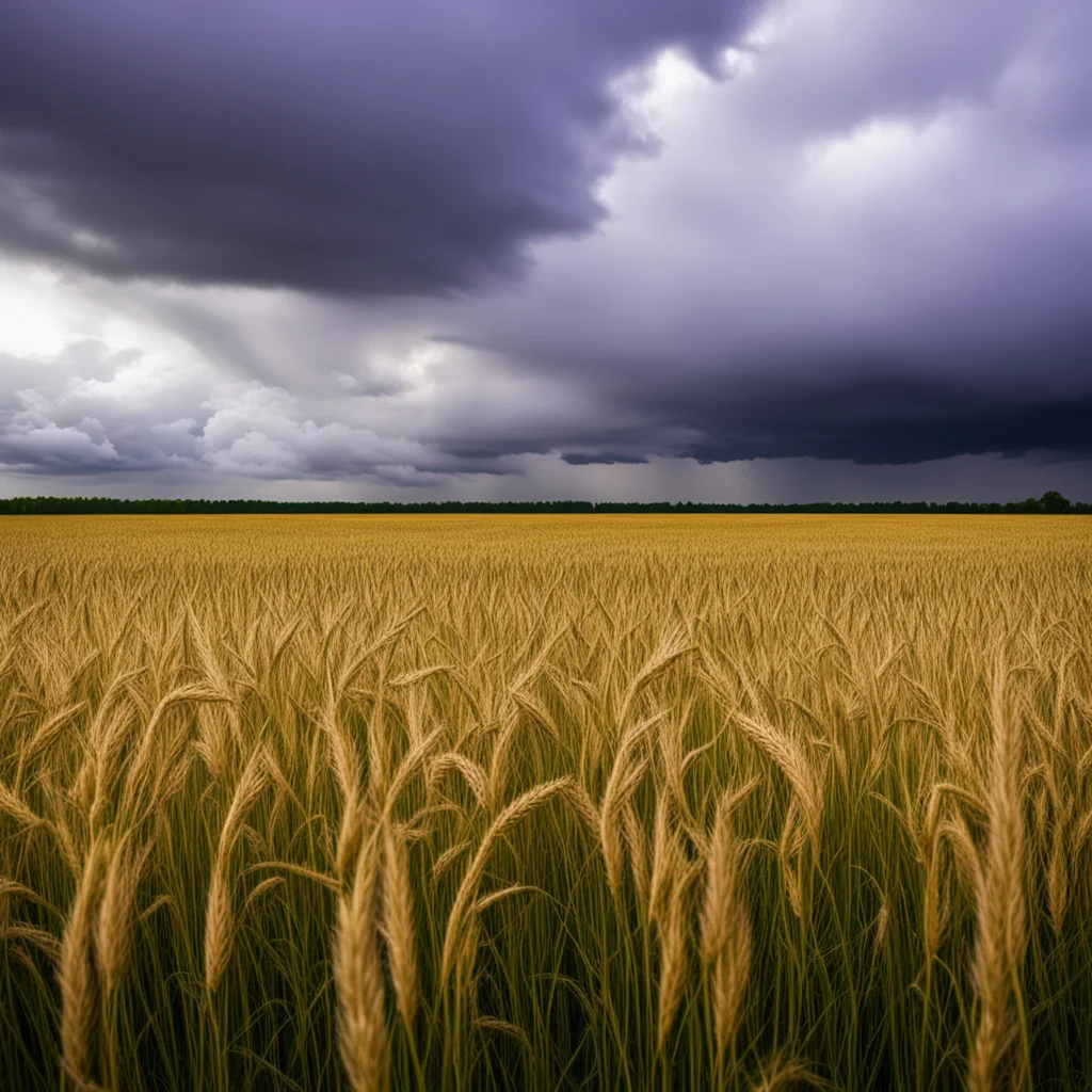 wheat field storm clouds