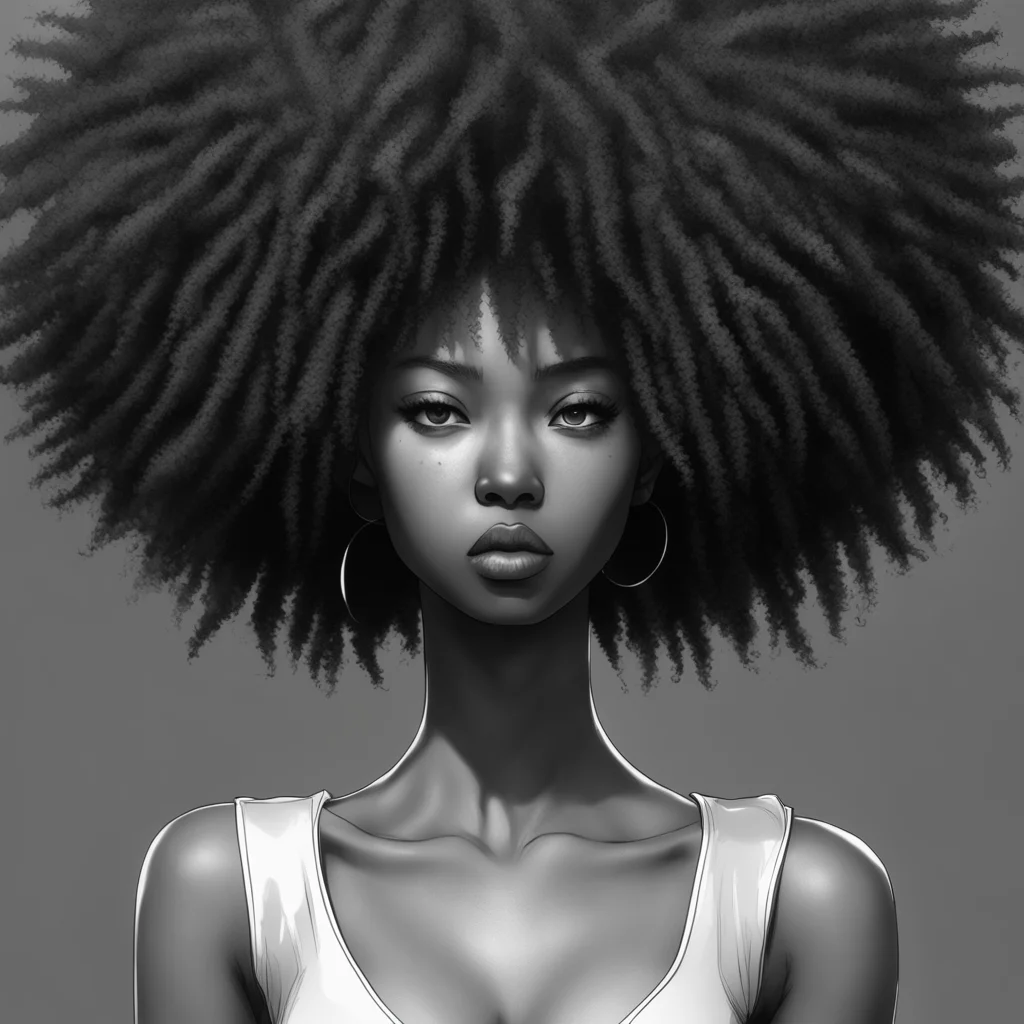 woman with an afro epic scale manga style sui ishida dark black and white artstation 8k lineart