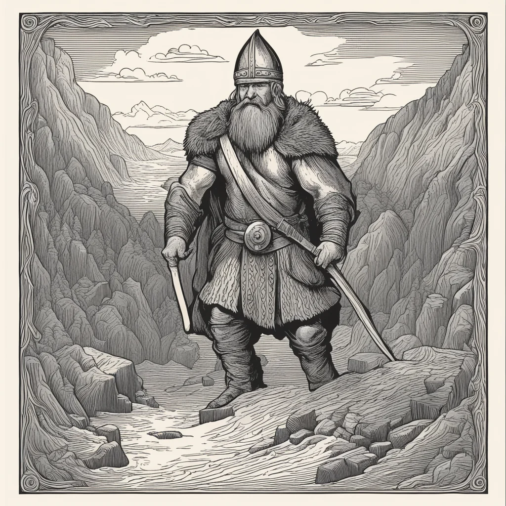 woodcut border viking mining heroic —w 1024 —h 128
