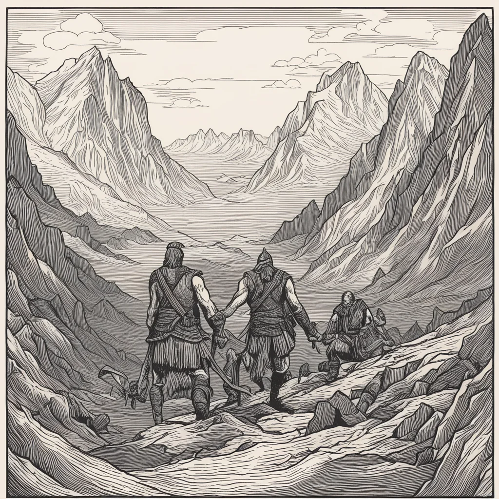 woodcut vikings discovery mountains heroic adventure w 128 h 1192