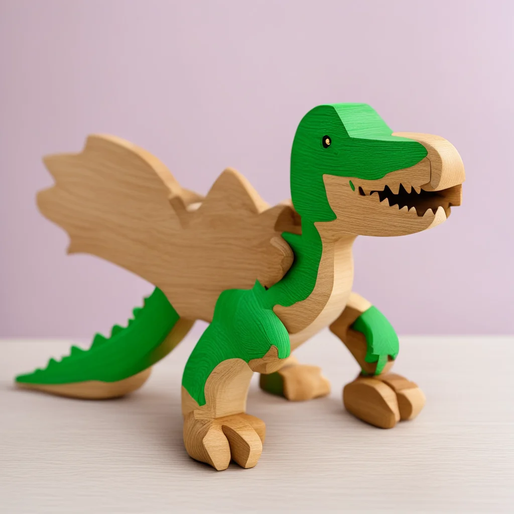 wooden dinosaur toy