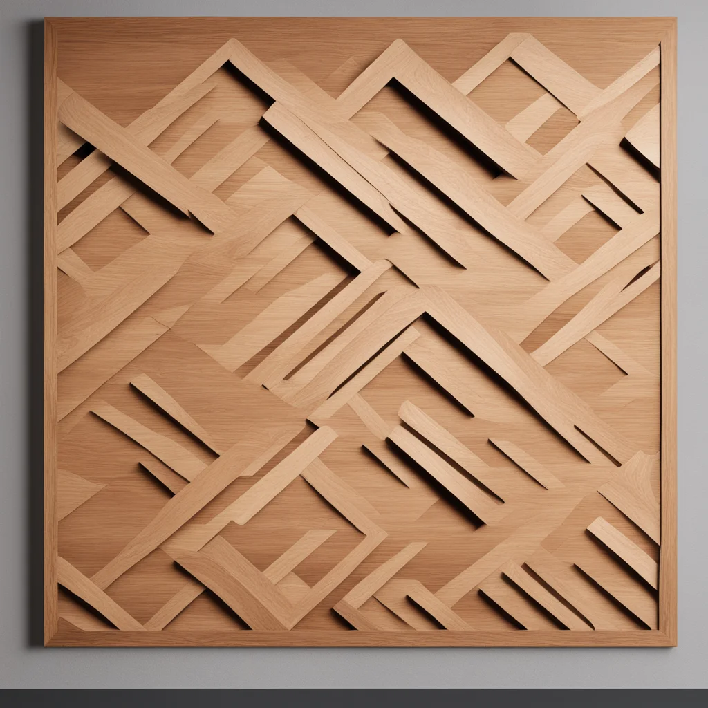 wooden tukutuku panel flat geometric design pattern on a feature wall interior design
