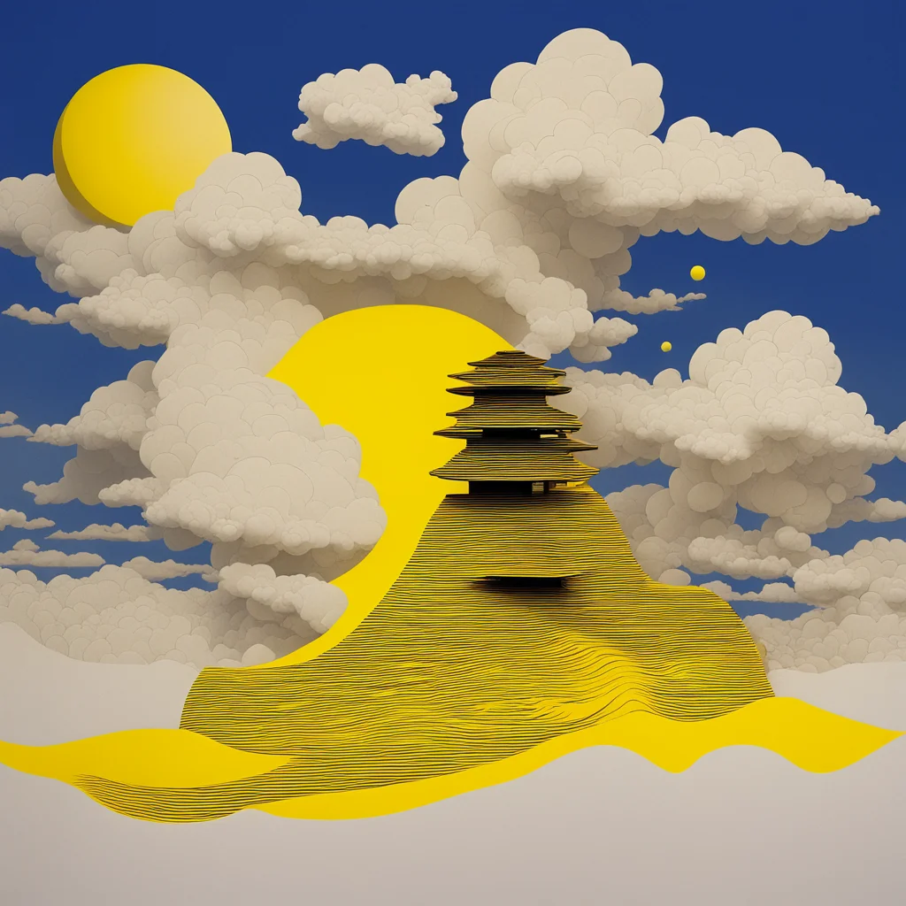 yellow paper2 intricate2 waves by Katsushika Hokusai2 clouds in suprematism2 cyberpuck sci fi monuments5 w 1415 h 1024 u