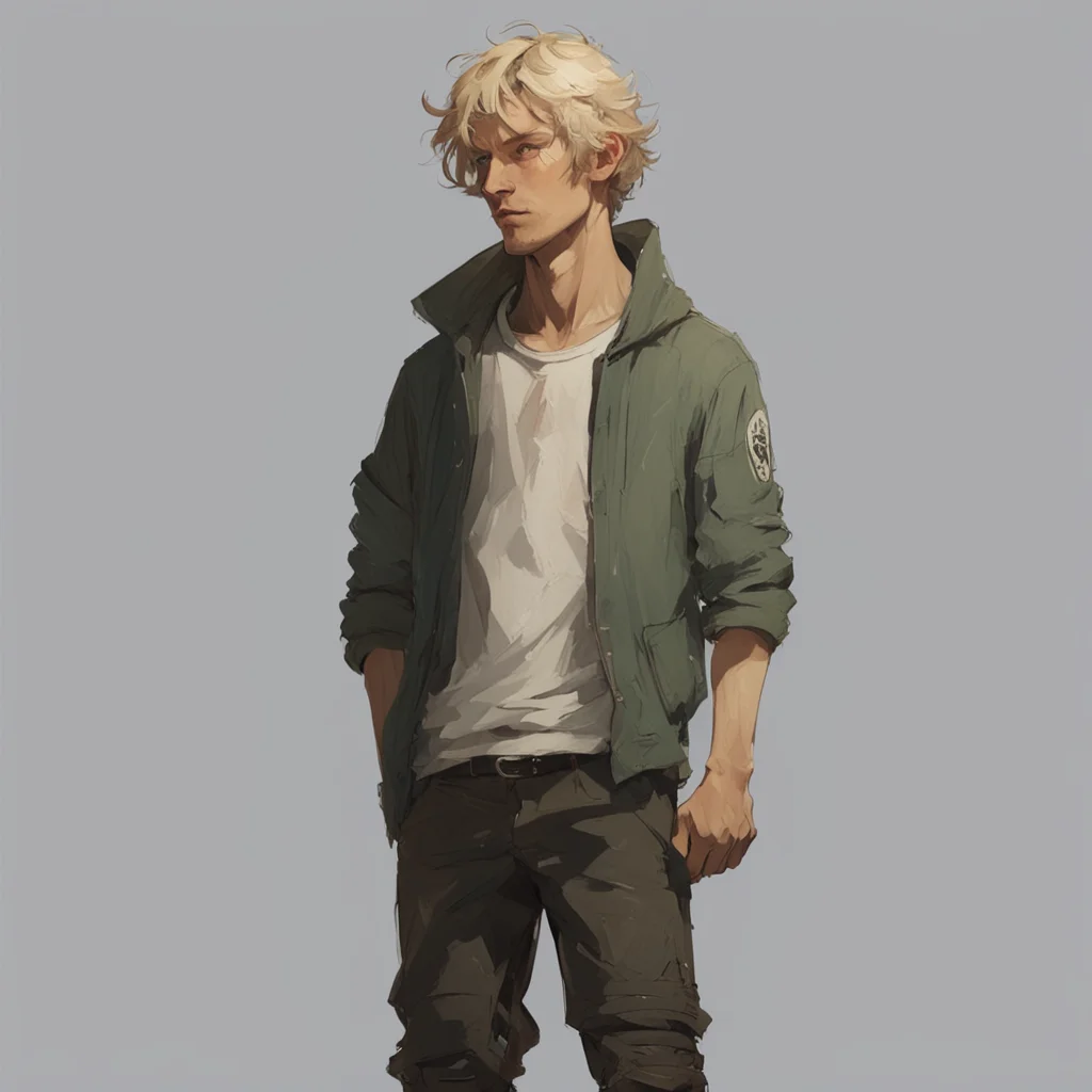 young man full body portrait character wavy light blonde hair concept art artstation detailed 8k by Ashley Wood ar 23 st