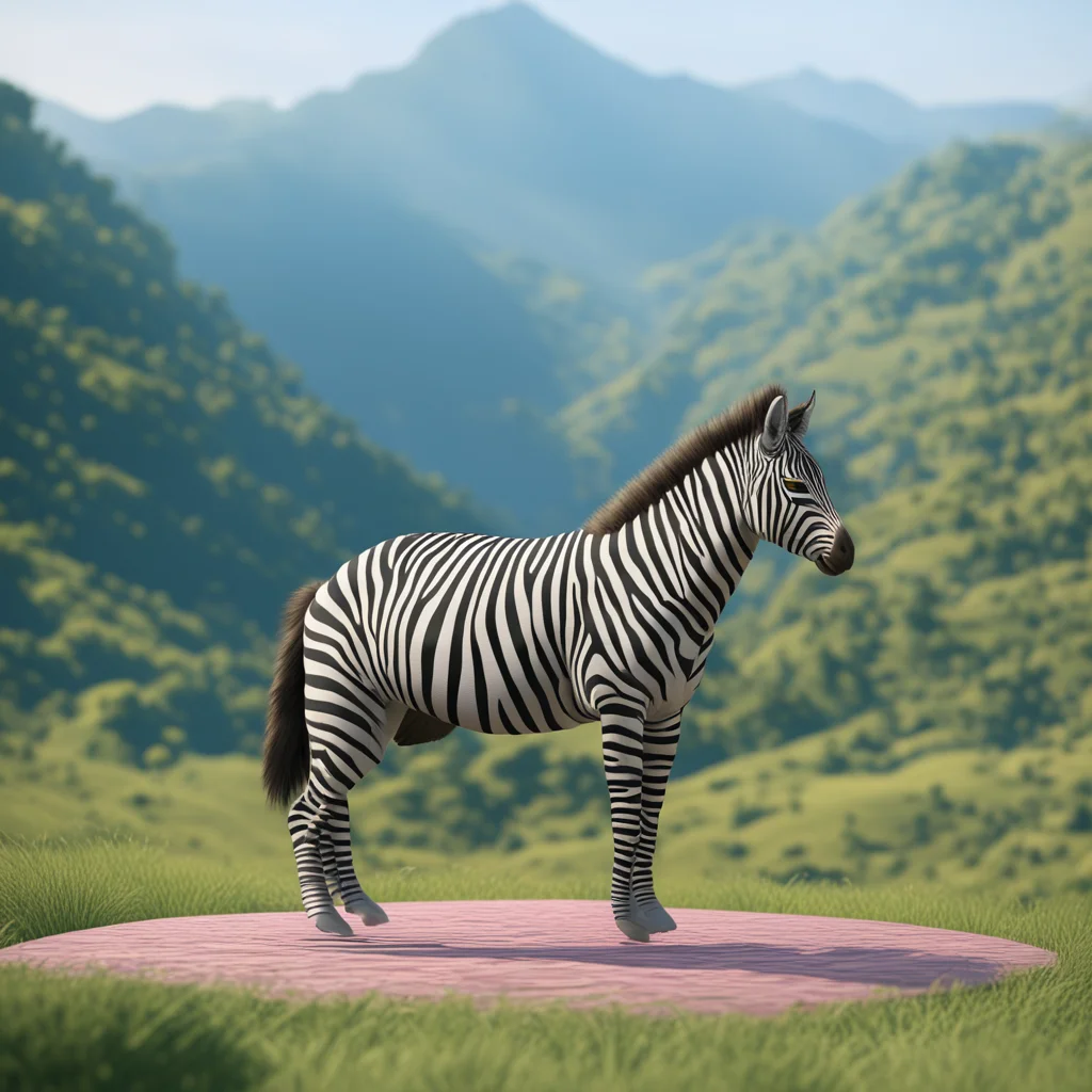 zebra doing yoga in hills 4k octane render intricate complexity Miyazaki —ar 169
