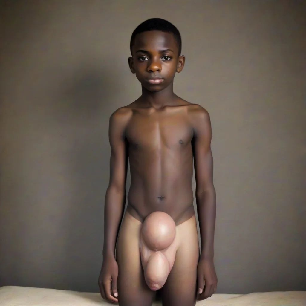 13 yo black boy showing his real  testicles 