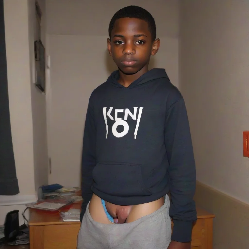 13 yo black boy showing his testicles 