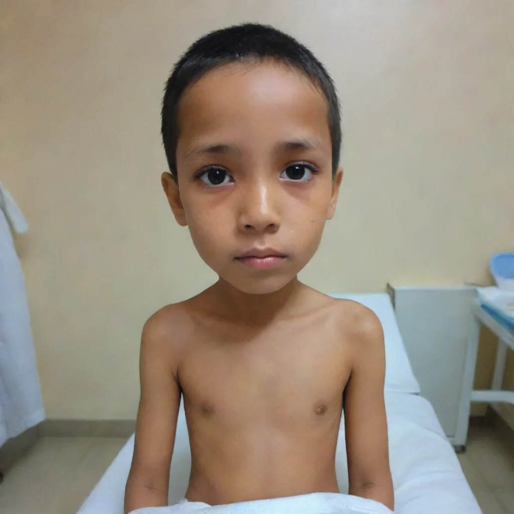 14 yers old boy in diapan in a medical room 