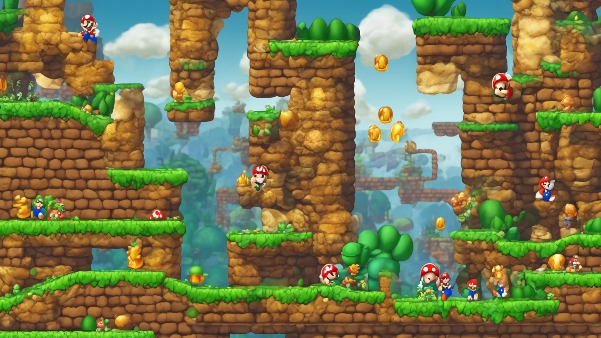 ai2d platform game level design%2C new super mario bros%2C 4k quality masterpiece good looking trending fantastic 1 wide