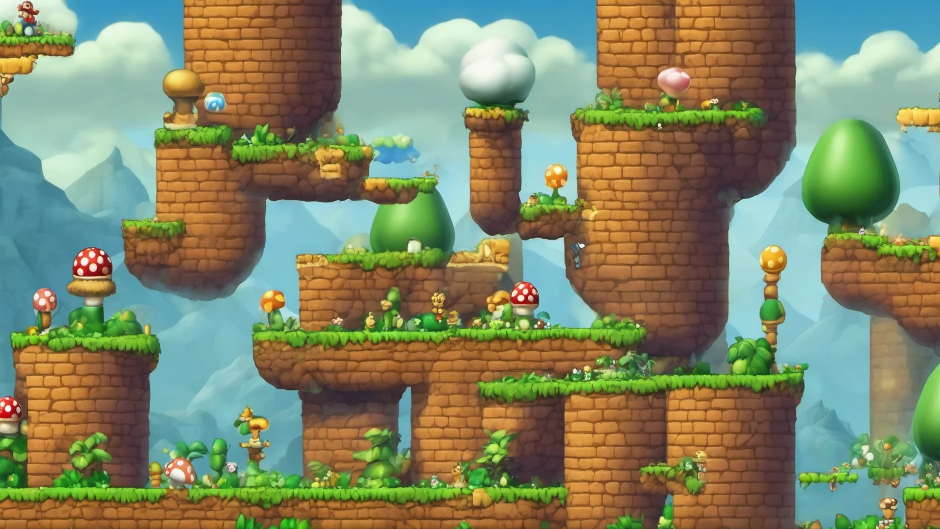 ai2d platform game level design%2C new super mario bros%2C 4k quality masterpiece wide