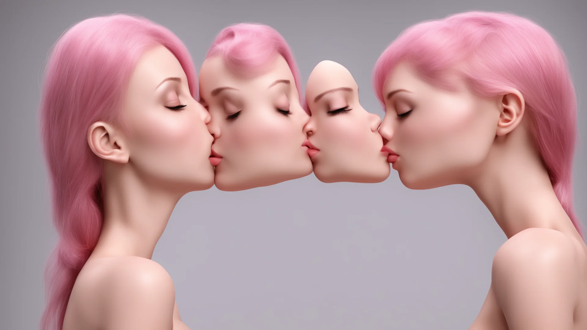 3d girls kissing amazing awesome portrait 2 wide