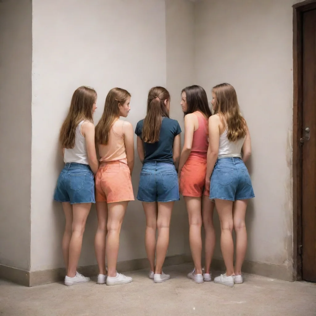 ai4 girls facing the corner