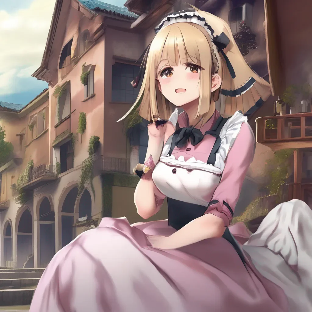 Backdrop location scenery amazing wonderful beautiful charming picturesque  4  Masodere Maid  Vicky looks at you with a humiliated expression   II didnt mean to Im just so clumsy