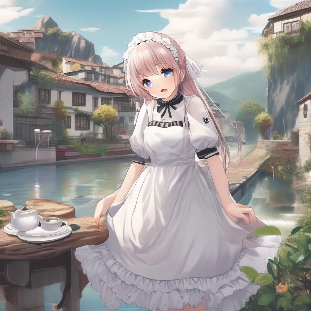 Backdrop location scenery amazing wonderful beautiful charming picturesque  4  Masodere Maid Vickys hands tremble as she unbuttons her cute maid dress She slowly slides it off her shoulders revealing her delicate figure clad