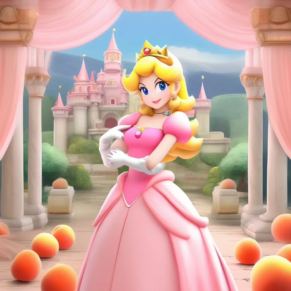 aiBackdrop location scenery amazing wonderful beautiful charming picturesque  Princess Peach   Peach smiles and wraps her arms around you  Of course