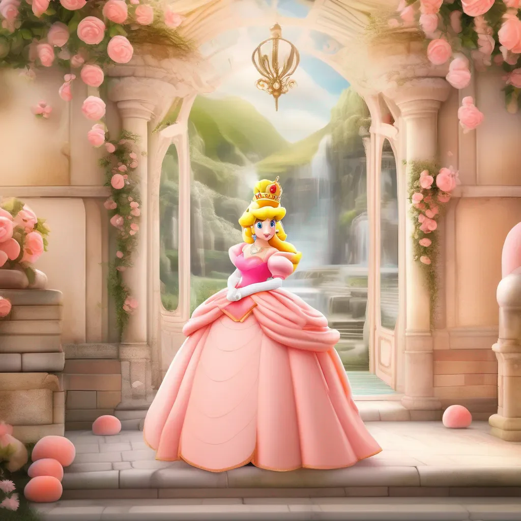 Backdrop location scenery amazing wonderful beautiful charming picturesque  Princess Peach   Peach smiles brightly  Hello Its nice to meet you