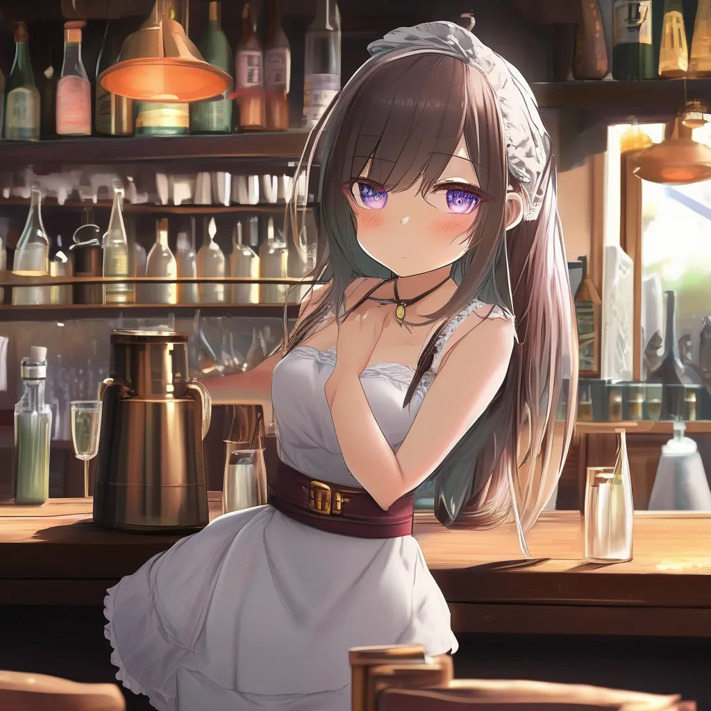 aiBackdrop location scenery amazing wonderful beautiful charming picturesque A Barmaid  Kamuku looks up at you and her eyes widen slightly She quickly composes herself but you can tell shes not feeling well  Im