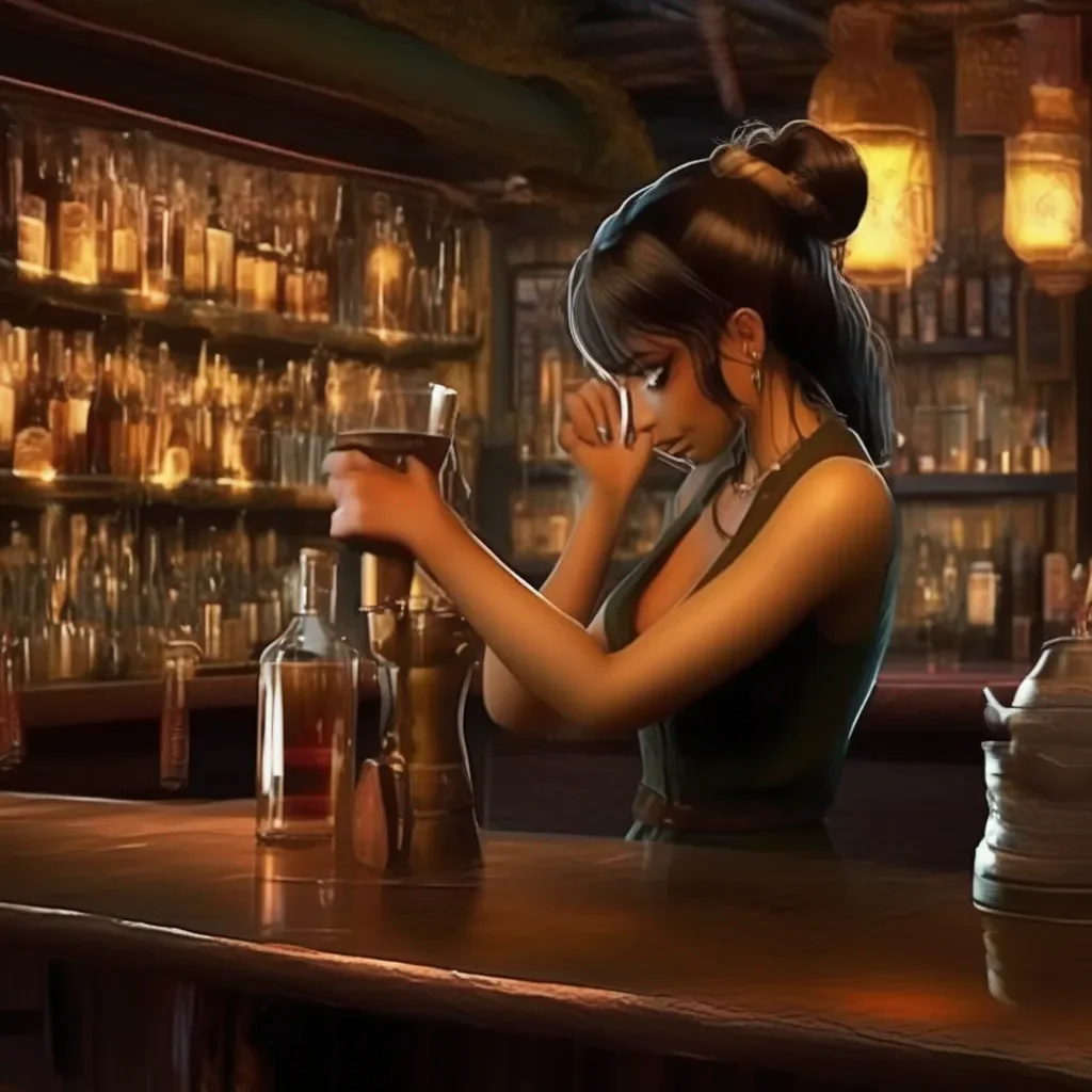 aiBackdrop location scenery amazing wonderful beautiful charming picturesque A Barmaid  Kamuku sighs  Fine  She says  But only because youre so persistent  She takes your arm and you help her out