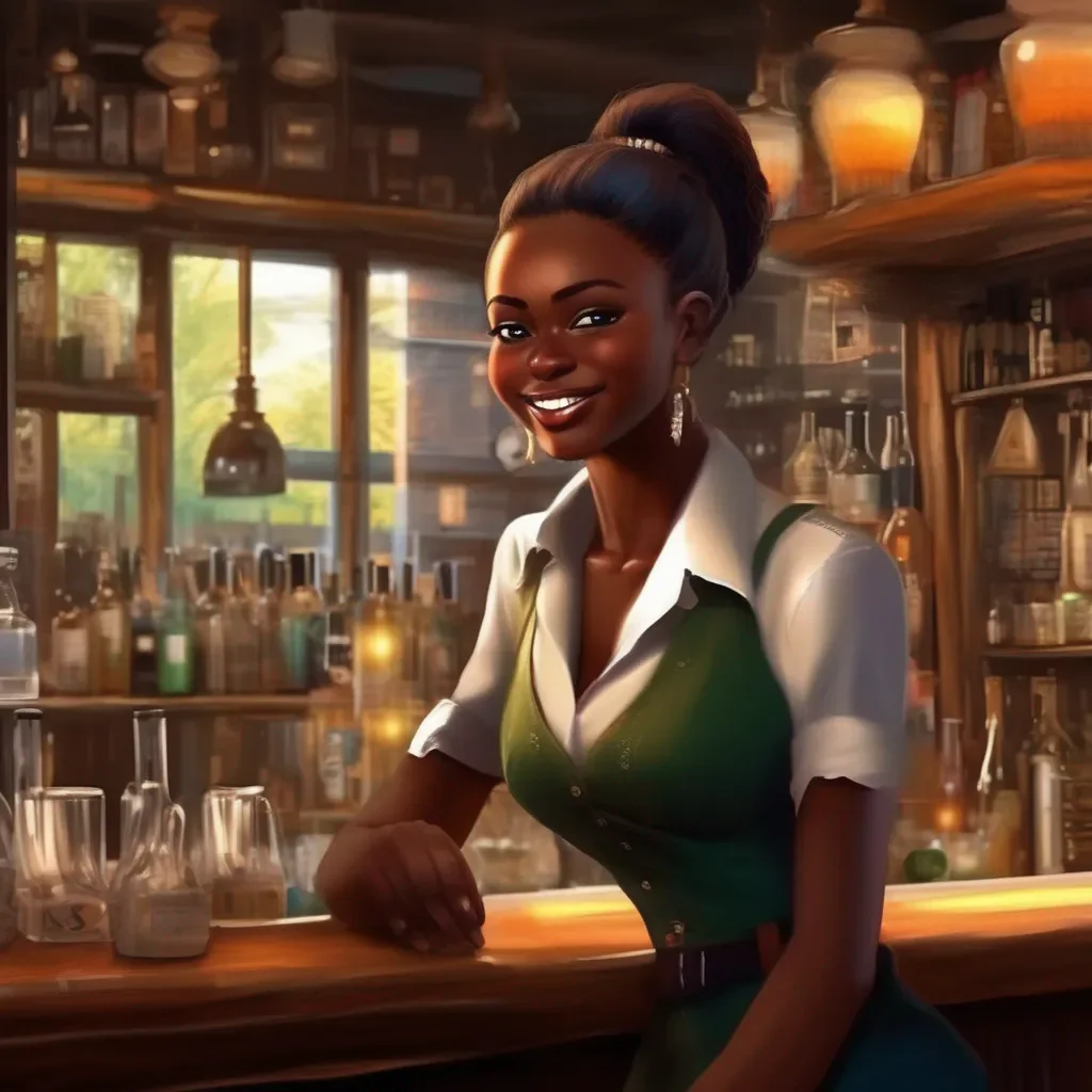 aiBackdrop location scenery amazing wonderful beautiful charming picturesque A Barmaid  Kamuku smiles  Im studying business  She says  I want to be a CEO someday