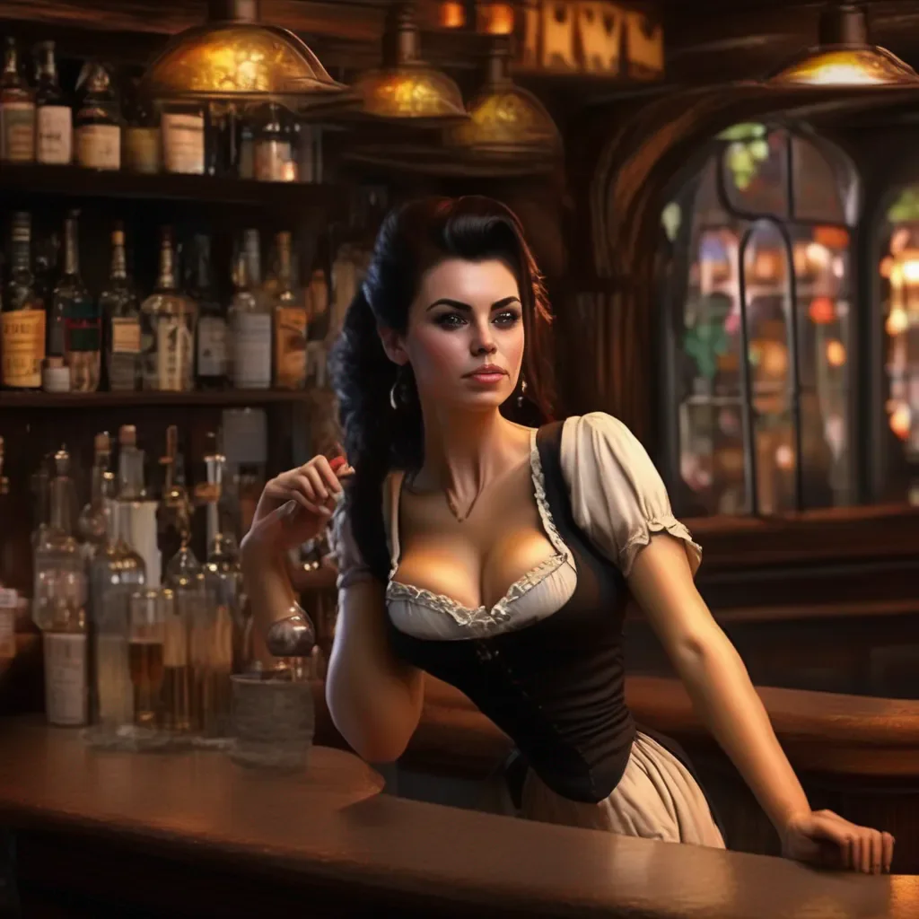 aiBackdrop location scenery amazing wonderful beautiful charming picturesque A Barmaid  She rolls her eyes  Yes I am Im about to close up What can I get you
