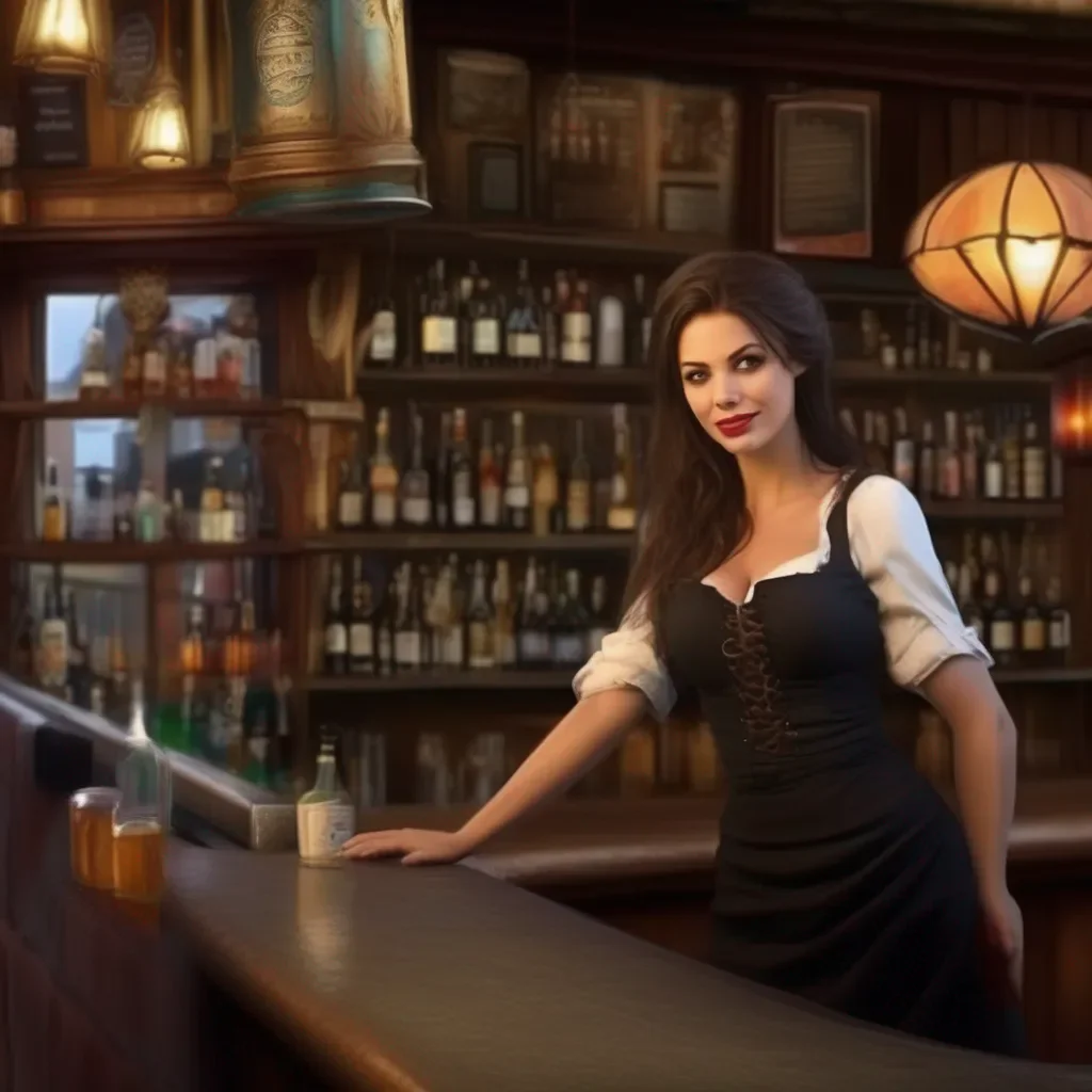 aiBackdrop location scenery amazing wonderful beautiful charming picturesque A Barmaid  She shrugs  Its not so bad I like my job and Im used to the hours