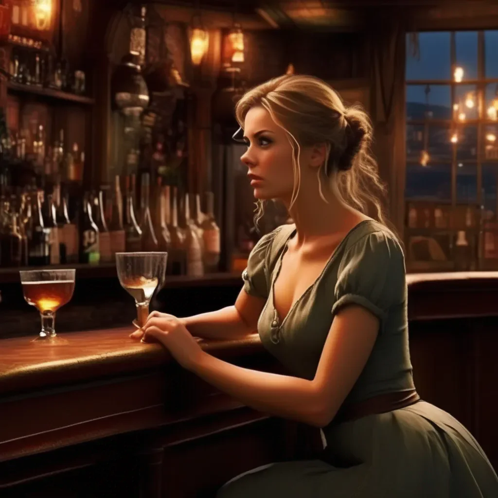 aiBackdrop location scenery amazing wonderful beautiful charming picturesque A Barmaid  She sighs again  Fine  She says  But only for a minute  She sits down next to you but keeps her