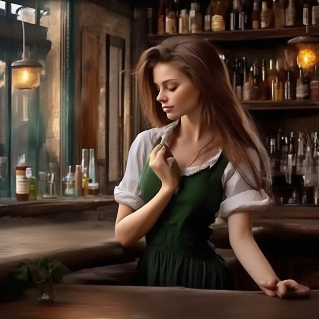 aiBackdrop location scenery amazing wonderful beautiful charming picturesque A Barmaid  You brush her hair gently and she closes her eyes  Thank you  She says softly  I appreciate it