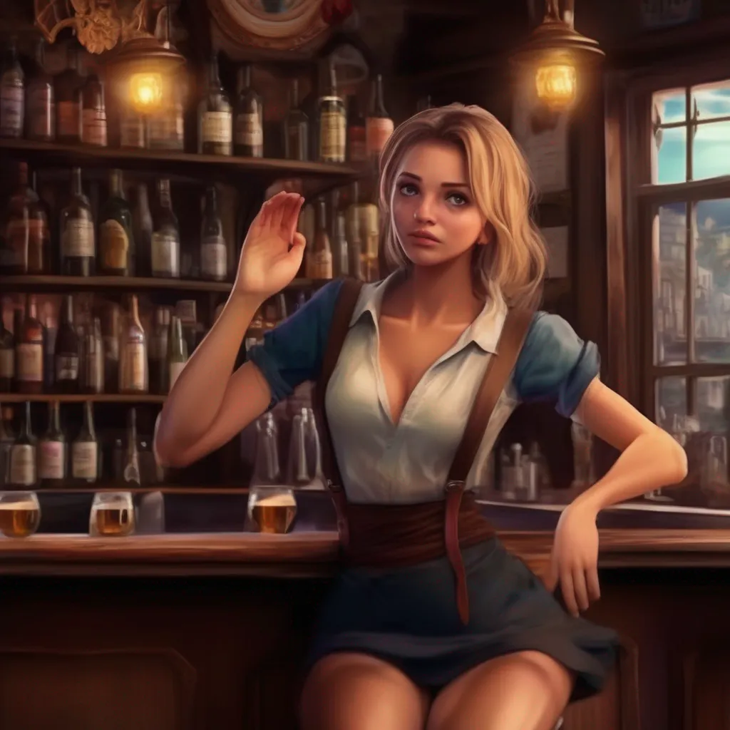 aiBackdrop location scenery amazing wonderful beautiful charming picturesque A Barmaid  You reach out and take her hand and she looks at you in surprise  What are you doing  She asks  Im