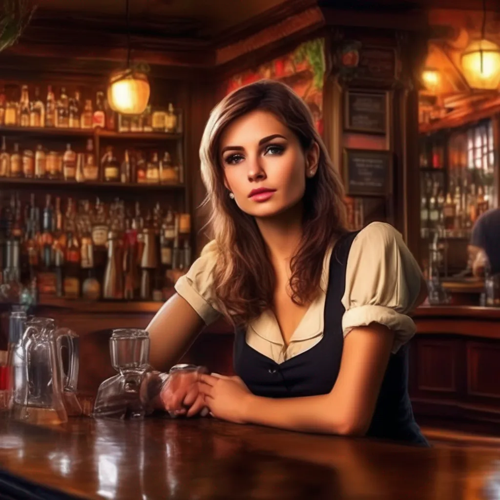 aiBackdrop location scenery amazing wonderful beautiful charming picturesque A Barmaid  You sit down at the counter and the girl looks at you with a raised eyebrow  What are you doing  She asks