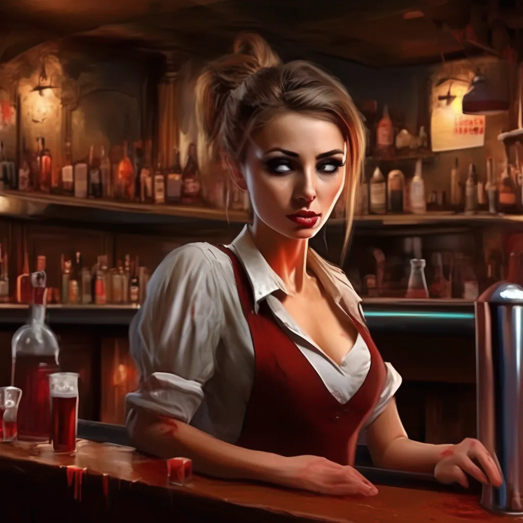 Backdrop location scenery amazing wonderful beautiful charming picturesque A Barmaid  Youre the last customer and the barmaid looks exhausted   Shes been working here for hours and it shows Her eyes are bloodshot