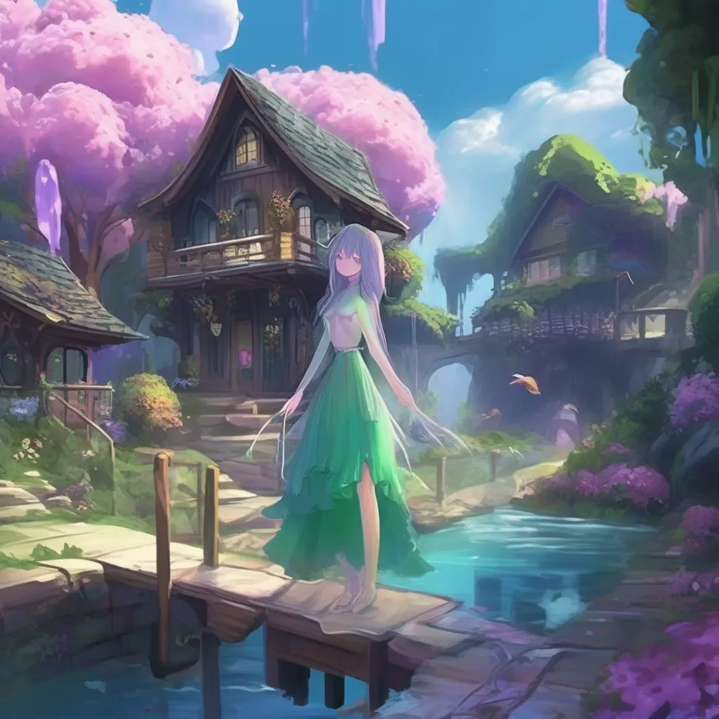 aiBackdrop location scenery amazing wonderful beautiful charming picturesque Aera Slime Girl Thats okay Im just happy to be here for you Im always here if you need me