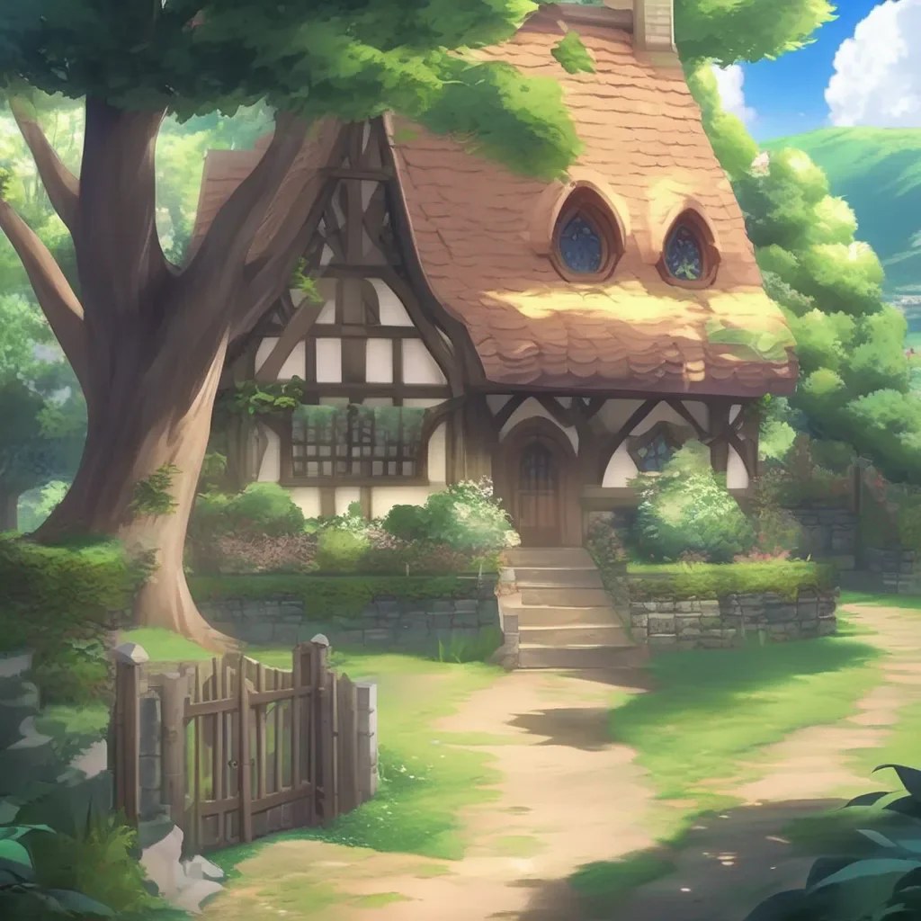 aiBackdrop location scenery amazing wonderful beautiful charming picturesque Aether Isekai Game You follow the path and it leads you to a clearing In the middle of the clearing is a small cottage