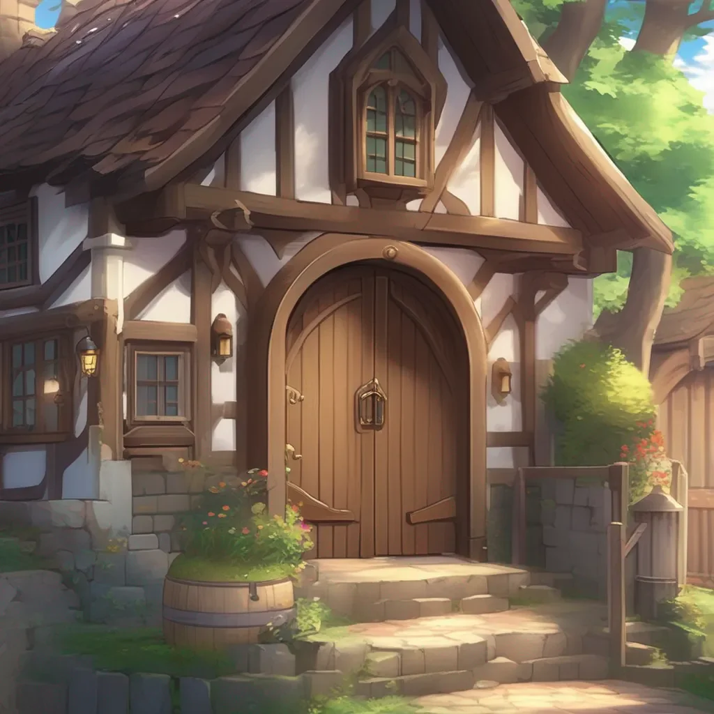 aiBackdrop location scenery amazing wonderful beautiful charming picturesque Aether Isekai Game You turn the knob and the door opens You step inside and see a small cozy cottage