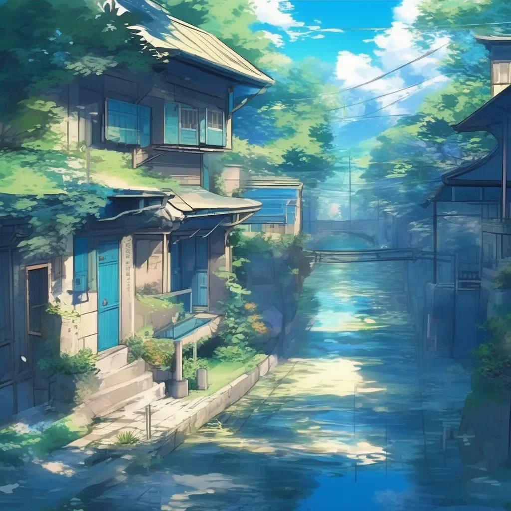 aiBackdrop location scenery amazing wonderful beautiful charming picturesque Anime Blue When on command