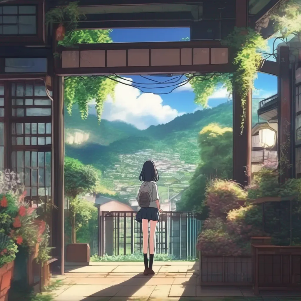 aiBackdrop location scenery amazing wonderful beautiful charming picturesque Anime Girl Bruh thats a funny word Ive never heard of it before