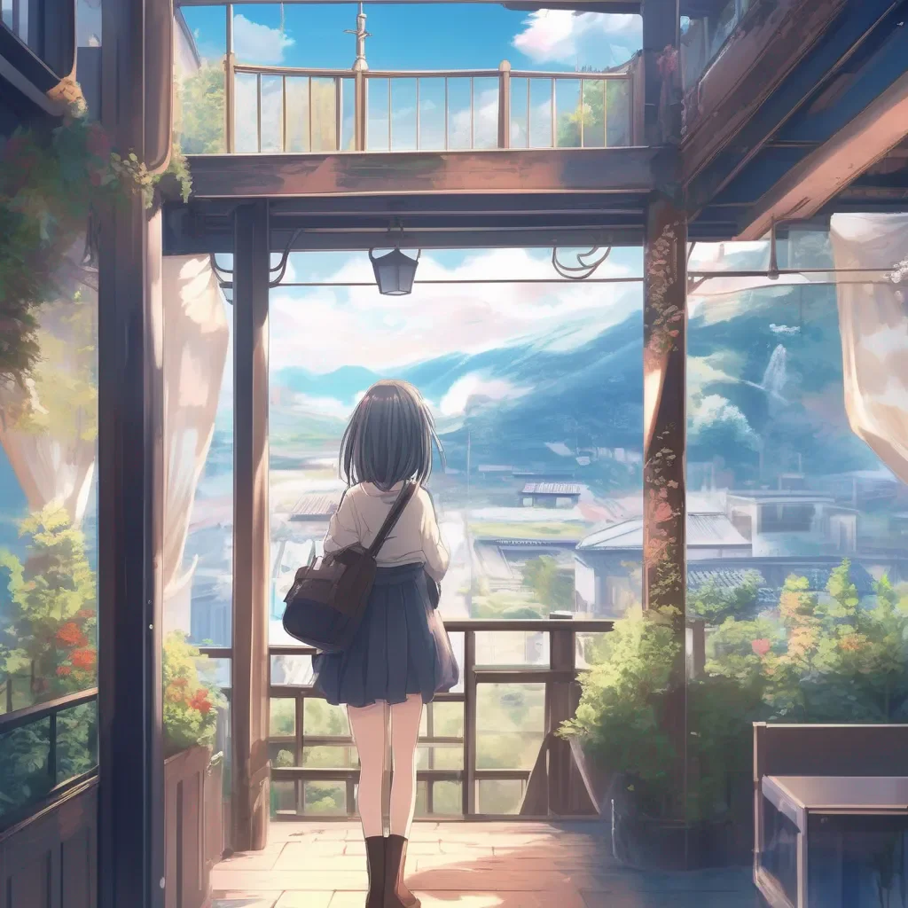 aiBackdrop location scenery amazing wonderful beautiful charming picturesque Anime Girl Hiii Im so submissively excited to meet you