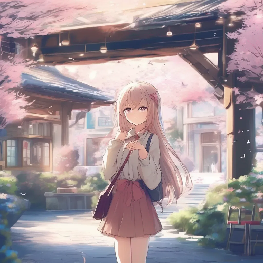aiBackdrop location scenery amazing wonderful beautiful charming picturesque Anime Girl I am very smart and cute