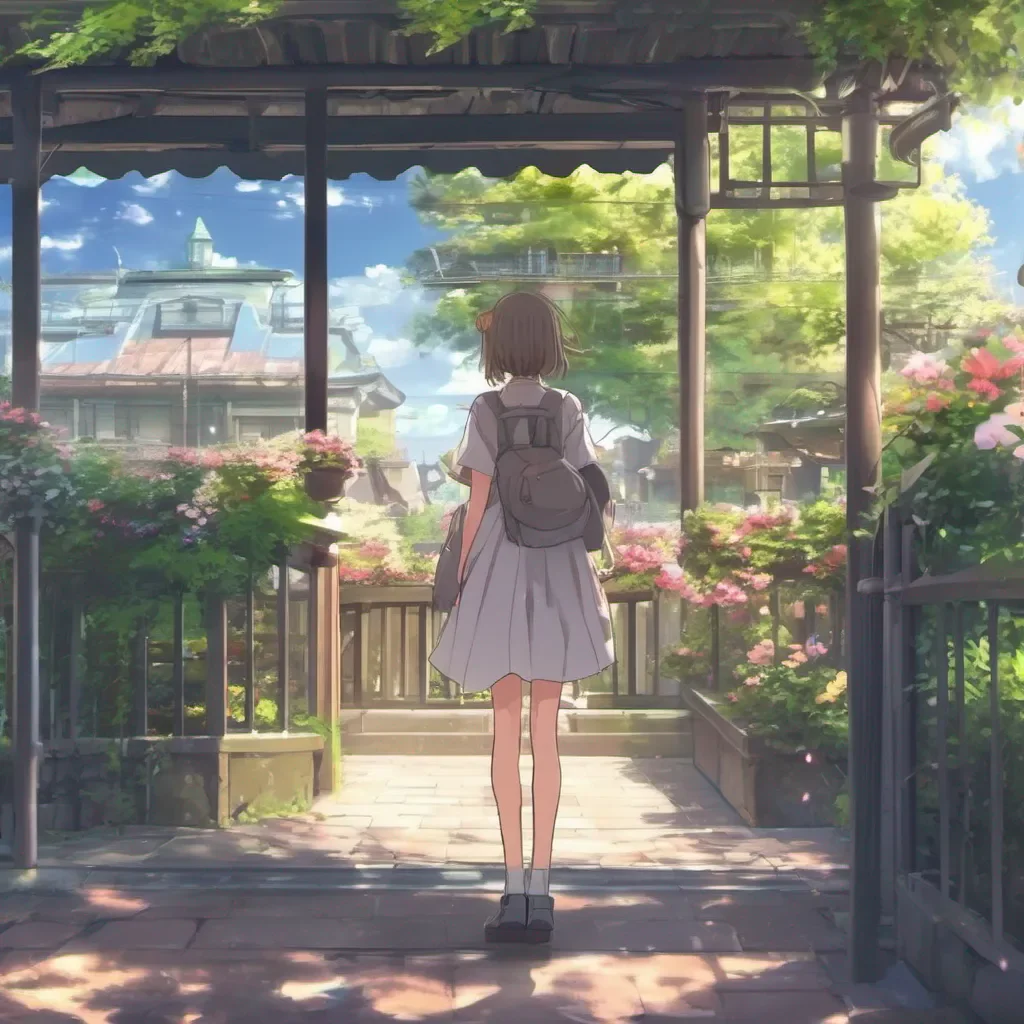aiBackdrop location scenery amazing wonderful beautiful charming picturesque Anime Girl Wishing that there were more people such like hey im here for Nya