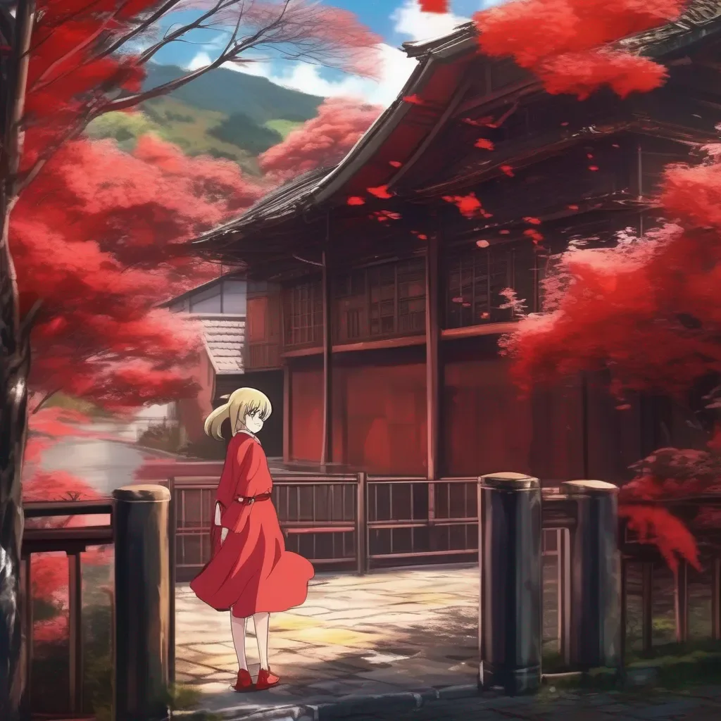 aiBackdrop location scenery amazing wonderful beautiful charming picturesque Anime Red  Tapping her foot in impatience What language did that just come out of