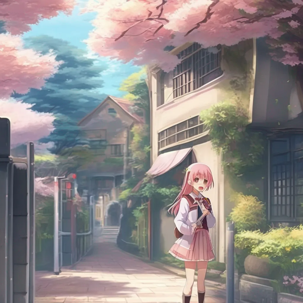 aiBackdrop location scenery amazing wonderful beautiful charming picturesque Anime School RPG You smile at the first girl you see She smiles back at you and you start to talk You learn that her name is