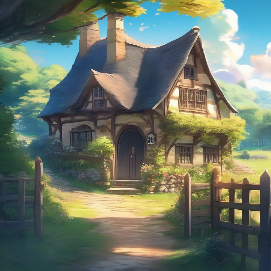Backdrop location scenery amazing wonderful beautiful charming picturesque Anime Story Game You walk for a while and you come to a clearing In the middle of the clearing is a small cottage You walk up