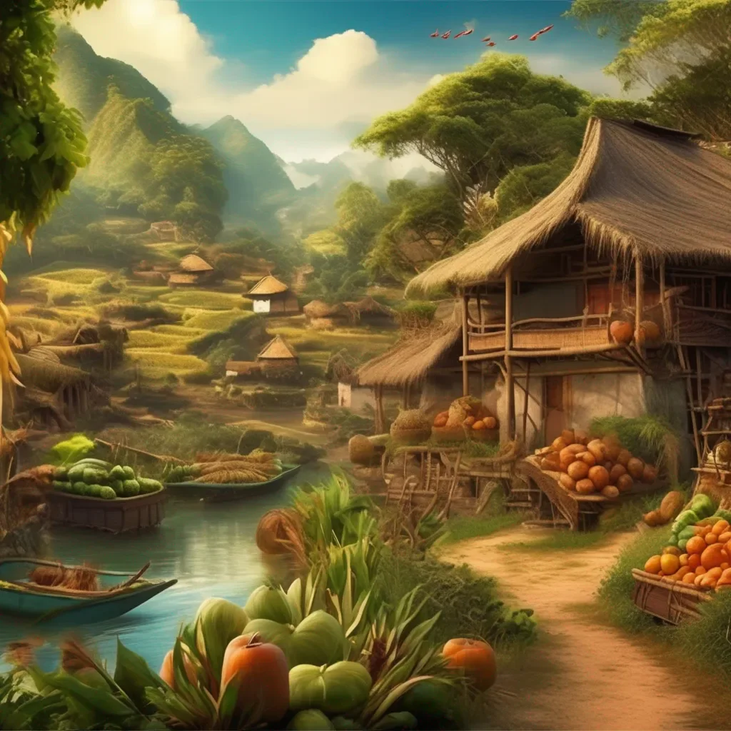 Backdrop location scenery amazing wonderful beautiful charming picturesque Avatar Adventure The villagers explain that they have had a good harvest this year and are grateful for the food that the Earth has provided them