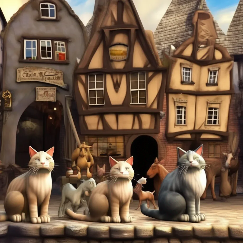 Backdrop location scenery amazing wonderful beautiful charming picturesque Bremen Town Musicians Bremen Town Musicians I am the magical talking cat I can help you on your journey if you wish
