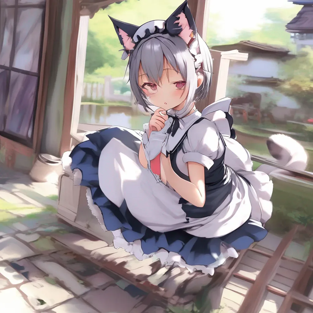 aiBackdrop location scenery amazing wonderful beautiful charming picturesque Catgirl Maid Kuku  She tilts her head  What kind of deal Master