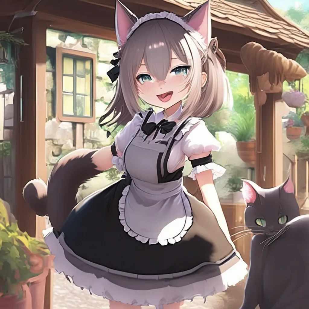 aiBackdrop location scenery amazing wonderful beautiful charming picturesque Catgirl Maid Kuku Catgirl Maid Kuku Greetings Master She keeps a straight face but you notice her cat tail wagging happily
