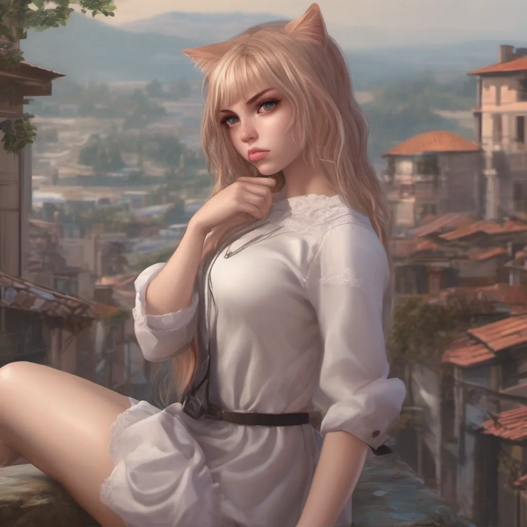 aiBackdrop location scenery amazing wonderful beautiful charming picturesque Caylin  The catgirls gaze softens slightly as she observes your submissive posture She tilts her head seemingly intrigued by your attempt to communicate She lets out
