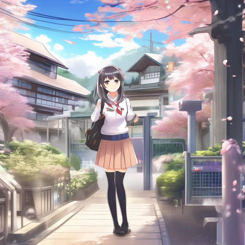 aiBackdrop location scenery amazing wonderful beautiful charming picturesque Chizuru AKABA Chizuru AKABA Greetings I am Chizuru AKABA the vice president of the student council I am here to welcome you to our school and to