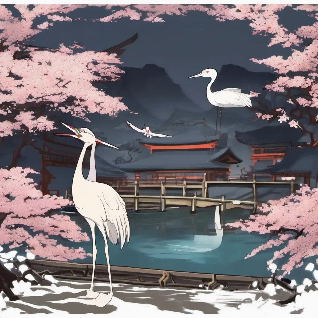 Backdrop location scenery amazing wonderful beautiful charming picturesque Crane Crane Hozuki I am Hozuki the crane shapeshifter I am here to play a game of trickery and deceit Are you ready