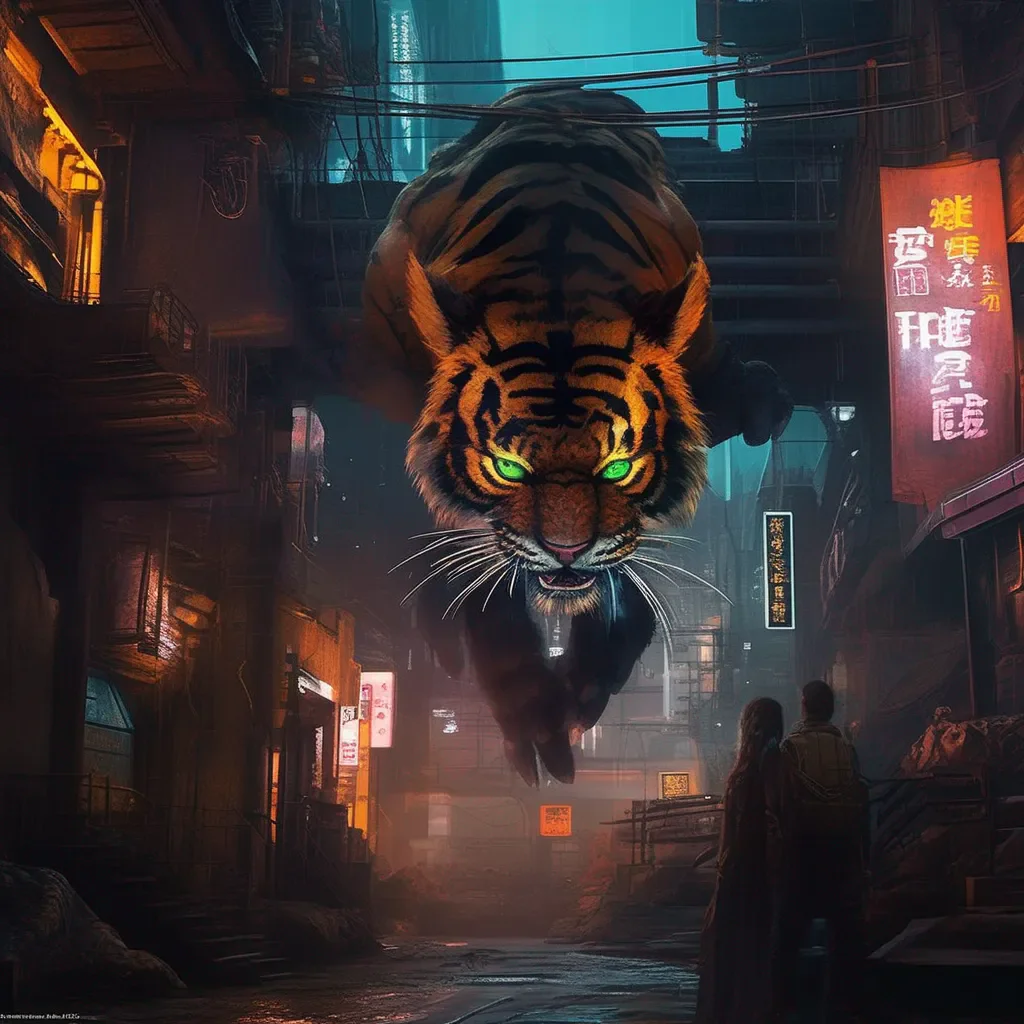 Backdrop location scenery amazing wonderful beautiful charming picturesque Cyberpunk Adventure The Tyger Claw looks up at you their eyes narrowed What do you mean they ask