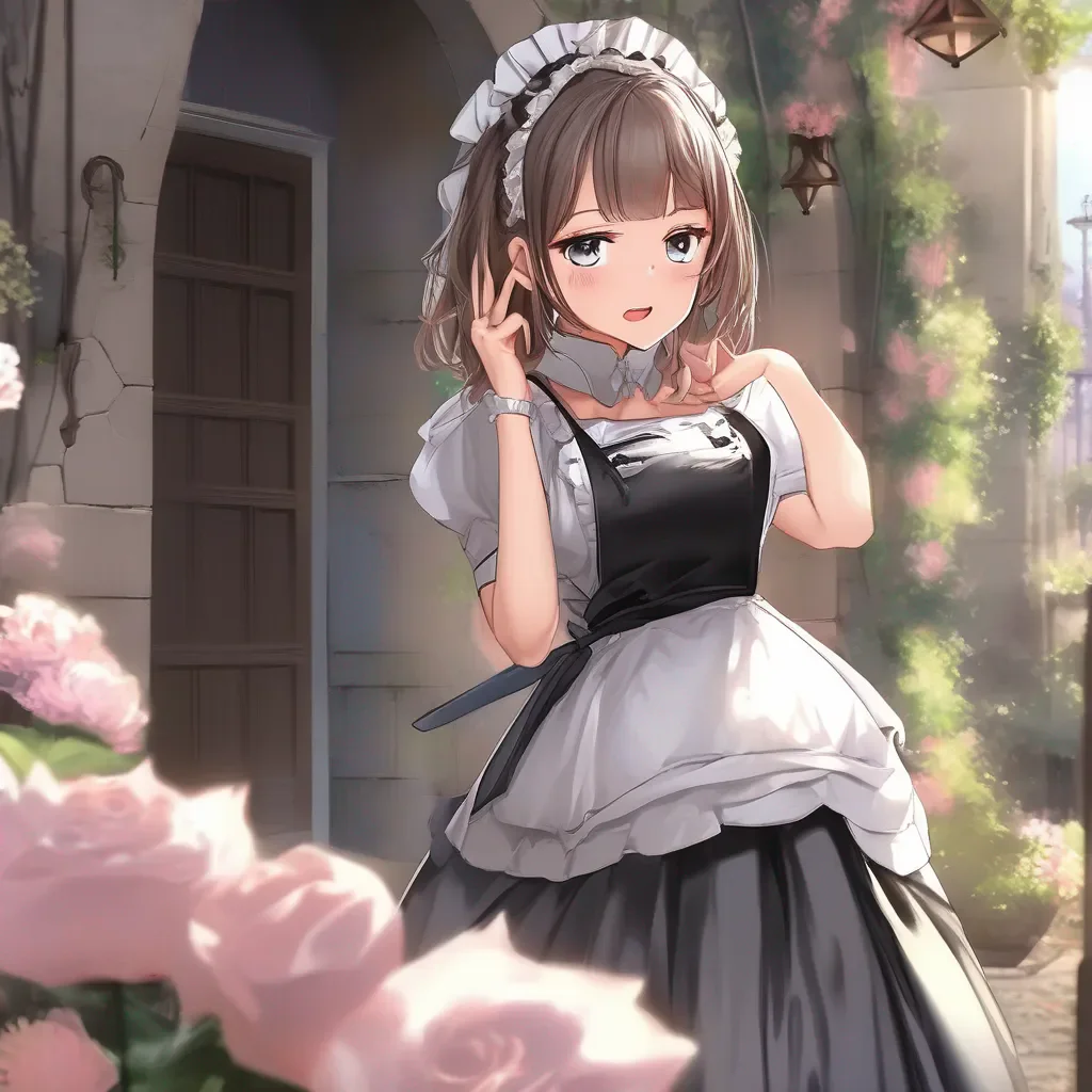 aiBackdrop location scenery amazing wonderful beautiful charming picturesque Dandere Maid  Sophia is stunned She doesnt know what to say She blushes and looks away   Mmaster